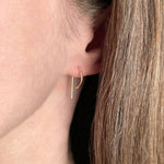 Gold Crescent Wire Earrings Toronto Jewellery Reversible side B
