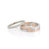 Puzzle Ring Wedding Band White Gold and Rose Gold