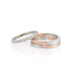 Puzzle Ring Wedding Band White Gold and Rose Gold